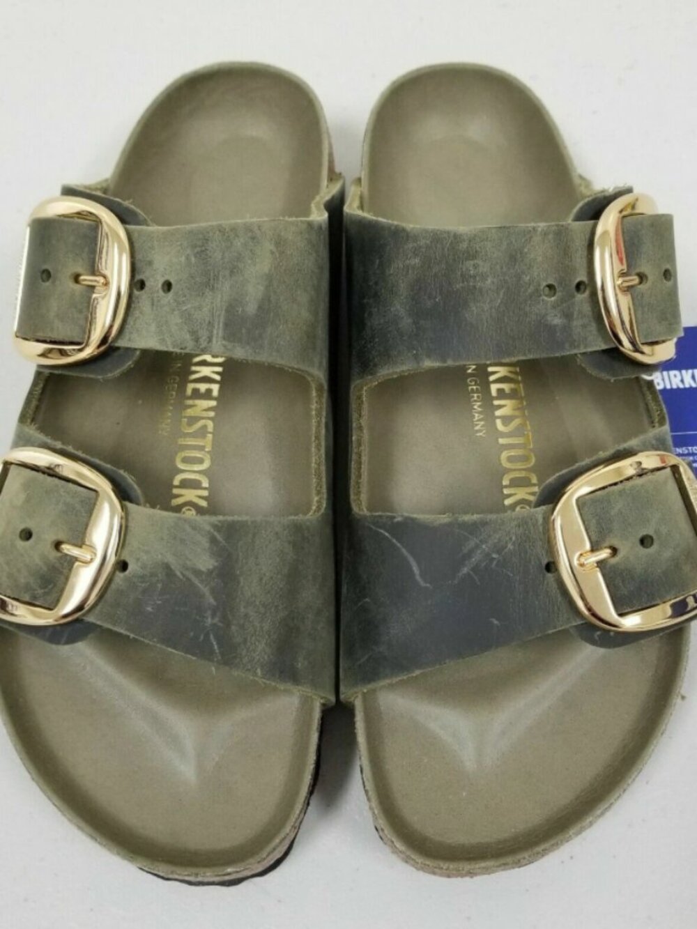 Birkenstock Arizona Big Buckle Jade Oiled Leather Exquisite Footbed Narrow